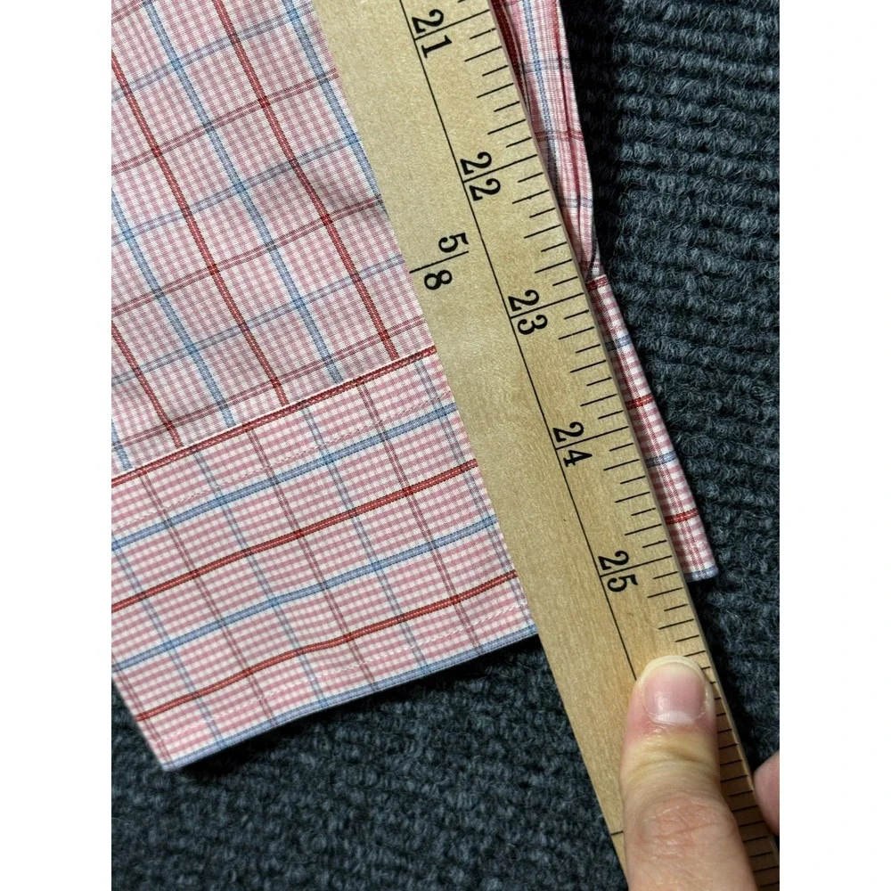 Brooks Brothers Button Down Shirt Mens XL Pink Non-Iron Plaid Long Sleeve